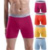 wirarpa Boxer Uomo Cotone Elasticizzato Mutande Uomo Intimo Maschile con Vola Aperta Pacco da 4 Nero Grigio Bianco Blu Scuro Dimensione S