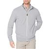 Amazon Essentials Felpa con Collo a Lupetto Leggera in Spugna Francese con Cerniera Integrale Uomo, Grigio Chiaro Puntinato, XL
