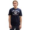 TOM TAILOR Maglietta da Uomo con Logo Stampato in Cotone, 10668 - Sky Captain Blue, XL