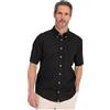 JP 1880 Abbigliamento da Uomo Big & Tall Plus Size L-8XL Camicia a Maniche Corte in Misto Lino 782692, Nero, 3XL