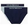 Emporio Armani Confezione da 2 Slip da Uomo con Motivo Classico, Verde, XXL, Verde, XXL