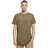 Build Your Brand Shaped Long Tee - Maglietta a Maniche Corte Uomo, Verde (Olive), L