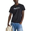 Pepe Jeans London Eggo N T-Shirt Regular Fit da uomo, 100% Cotone, girocollo a manica corta con logo sul petto, Nero