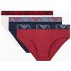 Emporio Armani Confezione da 3 Slip da Uomo con monogramma audace, Blu, S, Blu, S