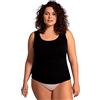 Ulla Popken Canottiera dal Taglio Aderente di Cotone Biologico con Spalline Larghe Nero 42+ 790721130-42+