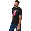 JP 1880 T-shirt Maglietta, Black/Light Red, 4XL Uomo