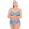 Ulla Popken Donna, Serpente, Coppe con Ferretto, Set Bikini Regolabile, Verde Caraibico Chiaro, 58
