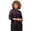 Ulla Popken 821280 - Maglia da Donna, Taglie Forti, Linea A, Doppio Strato, Collo Alto, Maniche a 3/4, Nero, 56/58