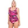 Ulla Popken Costume da Bagno Senza Coppe con Stampa e Scollo Rotondo Viola 50+ 835865541-50+