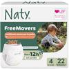 Naty FreeMovers Pannolini a Mutandina, Taglia 4 (8-15 kg), 22 pezzi