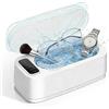 Cozary Pulitore Ultrasuoni per Occhiali, 47 kHz 350 ml - 4 Programmi di Pulizia + Funzione UV - Ultra Silenzioso (50 dB) per Gioielli, Oggetti Personali