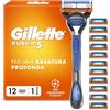 Gillette Rasoio Barba Manuale + 8 Lamette Gillette Fusion 5, LAMETTE DA BARBA Di Ricambio a 5 Lame e Rasoio Manuale Fusion 5, Rasatura Scorrevole con Striscia Lubrificante