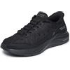 Skechers Uomo Contour Foam Cozy Fit Slip-In ALLENATRICE, White Mesh/Duraleather/Navy Trim, 41.5 EU