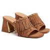 GIOSEPPO Mules TACCO Pelle E Frange DIXFIELD, CUOIO, 36 EU