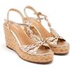 GIOSEPPO Sandali Pelle Zeppa Jute Castine, Platino, 41 EU