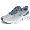 Skechers Uomo Arch Fit Glide-Step Pro Slip-In ALLENATRICE, Light Gray Knit/Blue Pu, 41 EU