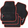 WOLTU Set di 4 Tappetini per Auto Universali Tappetini Antiscivolo per Macchina Protezioni Moquette con Ricamo a Lettera e Bordatura Rosso,65.5x45cm e 33x45cm