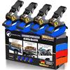 Gnarcore Cinghie di Fissaggio a Cricchetto Premium, Set da 4, Resistenza 800 Kg, Con Borse - Certificato DIN EN 12195-2
