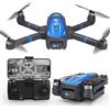 Toladrone TL16 Drone con Telecamera 4K per Adulti, Posizionamento Ottico del Flusso Motore Senza Spazzole Controllo Gestuale Droni per Principianti Quadcopter RC Pieghevole, Blu