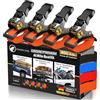 Gnarcore Cinghie di Fissaggio a Cricchetto Premium, Set da 4, Resistenza 800 Kg, Con Borse - Certificato DIN EN 12195-2