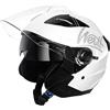 Westt casco moto casco jet doppia visiera omologato ECE 22.06 casco scooter caschi scooter per donna e uomo nero grigio bianco