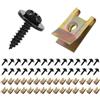 Adiwo Rivetti per Auto Dadi a U Clip Auto, 60 Pezzi Clip di Fissaggio Tipo U in Metallo con Vite Autofilettante a Testa Esagonale, per Parafango Auto, Piastra Decorativa Interna del Veicolo