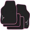 WOLTU Set di 4 Tappetini per Auto Universali Tappetini Antiscivolo per Macchina Protezioni Moquette con Ricamo a Lettera e Bordatura Rosa