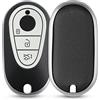 kwmobile Cover Coprichiave Compatibile con Mercedes Benz con 3 tasti smart - Foderina Chiave Auto Effetto Pelle - Bumper Antiurto e Protezione Tasti argento / nero
