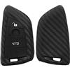 kwmobile Custodia Coprichiave Compatibile con BMW con 3 tasti Smart Key Cover - Copritelecomando Chiave Auto - Copri Chiavi Macchina Effetto Carbonio