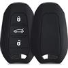 kwmobile Cover Chiavi Auto Compatibile con Peugeot Citroen con 3 tasti Smartkey (Keyless Go) - Custodia Protettiva Chiave Auto Copri Telecomando Gomma - Portachiave Macchina Silicone