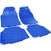 WOLTU Tappetini Auto Universali Tappeto Antiscivolo PVC Simil Alluminio Set 4 Pezzi Blu Lucido