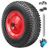 Masko Ruota per carriola MASKO® con pneumatico 250 kg, ruota di scorta con pneumatico antiforatura, carriola da giardino 40 cm / 15,6" extra larga 9,5 cm, ruota pneumatica con cerchio in acciaio e guanti