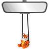 VIPbuy 100% fatto a mano in legno oscillante tigre ornamento appeso auto - Carino intagliato a mano in legno dipinto statuetta specchio auto appeso accessori decorazione regali
