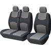 TOYOUN Coprisedili Auto Universali per Furgoni e Camion 3 Posti - per Singoli e Doppi Sedile Anteriore 2+1 - Compatibile Con Gli Airbag - Grigio