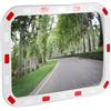 Wiltec Specchio di sicurezza 50x70 cm infrangibile con strisce catarifrangenti bianche e rosse