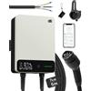dé Wallbox 7,4 kW Tipo 2 con App, Cavo Tipo 2 5m, RFID, Wallbox Monofase 6-32A 230V, Colonnina Ricarica Auto Elettrica 7kW con RCD Tipo A 30mA AC + 6mA DC, IP54, per E-208 e Altri BEV/PHEV, Bianco