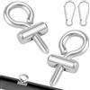 Adiwo 2 Pezzi Bullone a Occhiello, M6 Vite ad Anello in Acciaio Inossidabile 304, Golfari Acciaio Inox con 2 Moschettoni Inox, Anello di Sollevamento Kit di Blocco per Roulotte, Camper, Caravan