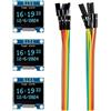 ELEGOO Display OLED 3 Pezzi Modulo Schermo da 0,96 pollic Blu e Giallo, 128x64 Driver I2C Mini Schermi Compatti Autoluminosi per Arduino, Raspberry Pi, PICO.51 MCU, STM32, ESP32