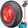 MASKO® Ruota di ricambio per carriola in gomma piena PU da 200 kg anti-foratura - 4.80/4.00-8 Ø 390 mm, incl.- pneumatico con cerchione in acciaio