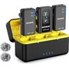Neewer CM28 PRO Microfono Lavalier Wireless Bavero con Custodia Ricarica, Audio Non Compresso a 48kHz 16bit, Anti Rumore, Memoria 4GB, Autonomia 9H, Compatibile con iPhone iPad Android Fotocamera PC