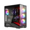 Noua Cool GR200 | Case PC Gaming ATX Mid Tower | Ventola PWM Led ARGB | USB 3.0 e Type-C | Supporto Raffreddamento Liquido 360 mm | Vetro Temperato e Mesh | Rosso