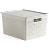 TATAY Cestino Portaoggetti Bohol 20 L | Scatola Organizzatrice con Coperchio | Ventilazione Ottimale | Sistema Modulare Impilabile | Manici Integrati | Plastica Riciclata | 30x39x21,5 cm, Bianco
