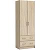 Demeyere Armadio a doppia lavanderia per camera da letto per adulti 61 x 169 x 41 cm - spogliatoio - cassettiera 55 x 11 x 31 cm - Prodotto in Francia