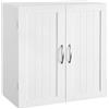 Yaheetech Armadietto Bagno Sospeso da Parete Armadio Mobiletto Bianco con 2 Ante e Ripiano Regolabile 60 x 30 x 60 cm Mobile da Cucina Camera da Letto Lavatrice
