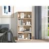 Dmora Prisco - Libreria, 70x25x142h cm Marrone Rovere, 3 Ripiani