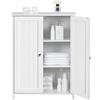 Yaheetech Mobile da Bagno Mobiletto da Terra Autoportante Armadietto con 2 Ante e Ripiani Regolabili da Cucina Soggiorno Corridoio Ingresso 60 x 30 x 80,5 cm Bianco