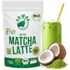 NanaNatura Mix di latte biologico Matcha con 22% tè verde giapponese Matcha in polvere e zucchero di fiori di cocco | per gustare facilmente il tè | anche per gelati e pasticcini
