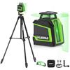 Huepar 360° Livella Laser Verde con Treppiede da 150cm, Modalità a Impulsi, 3 Regolazioni Della Luminosità, USB-C Ricaricabile, Ideale per Progetti Fai Da Te in Interni