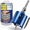 S&R Sega a Tazza Fresa carotatrice Muro Set : Corona diamanta carottaggio 82 mm + Adattatore M16 SDS-plus + Punta Centraggio 8x120mm + Cuneo di estrazione
