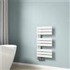 EMKE Scaldasalviette termoarredo piatto, Termoarredo da Bagno, 762 x 400 mm,Bianco, collegamento laterale, 342W, radiatore scaldasalviette ad acqua calda